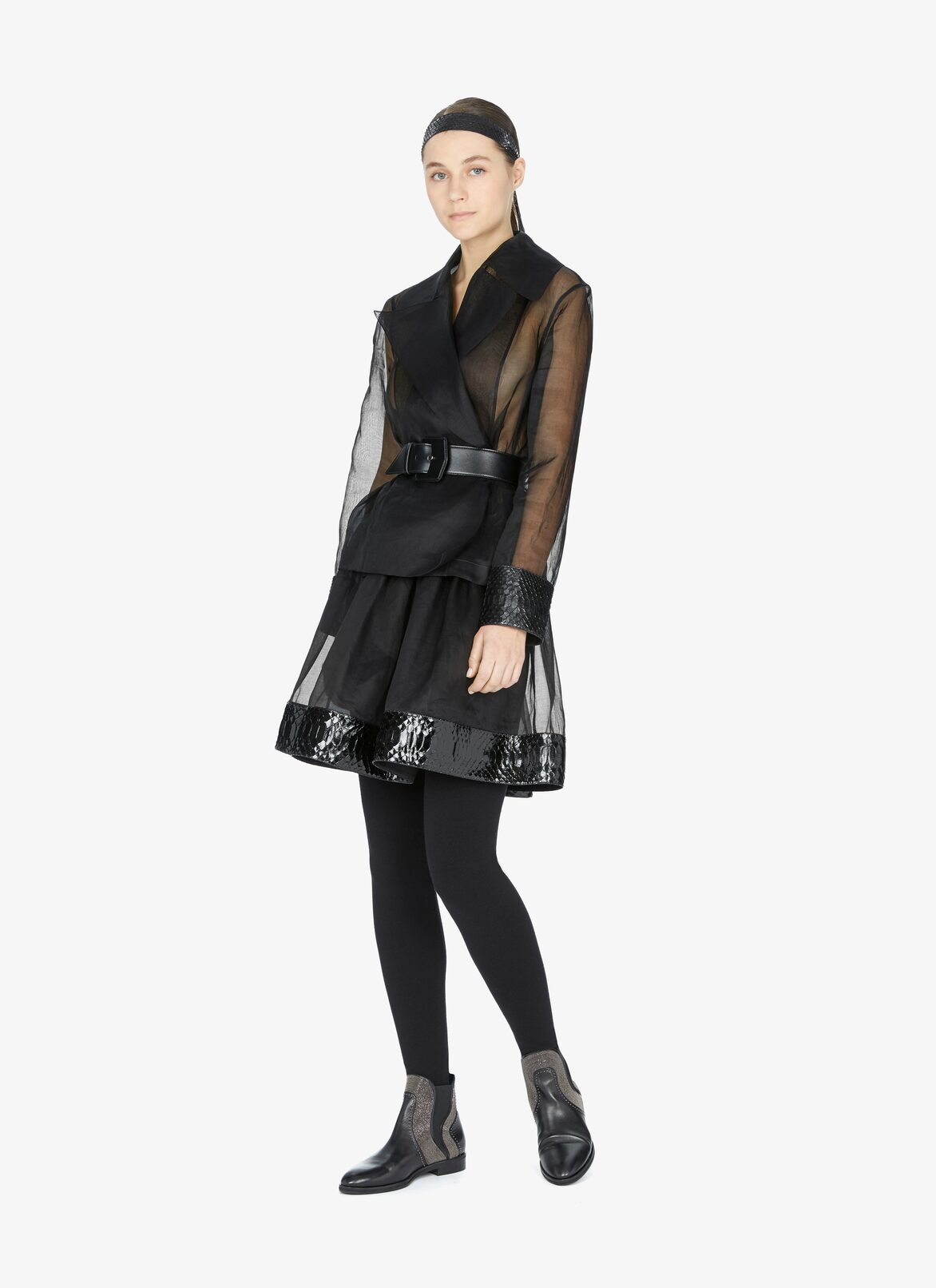 Alaïa Edition 1990 Organza And Python Wrap-Effect Shirt ALAÏA  ALAÏA EDITION 1990 ORGANZA AND PYTHON WRAP-EFFECT SHIRT